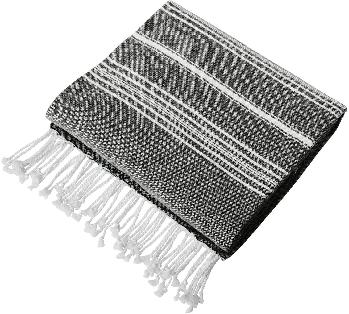 no-logo Port Authority Cali Throw-New-Port Authority-Deep Black/White-1 Size-Thread Logic