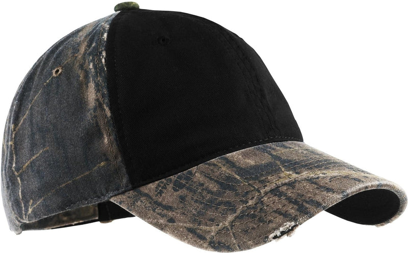 no-logo Port Authority Camo Cap with Contrast Front-Regular-Port Authority-Mossy Oak New Break-Up/Black-OSFA-Thread Logic 