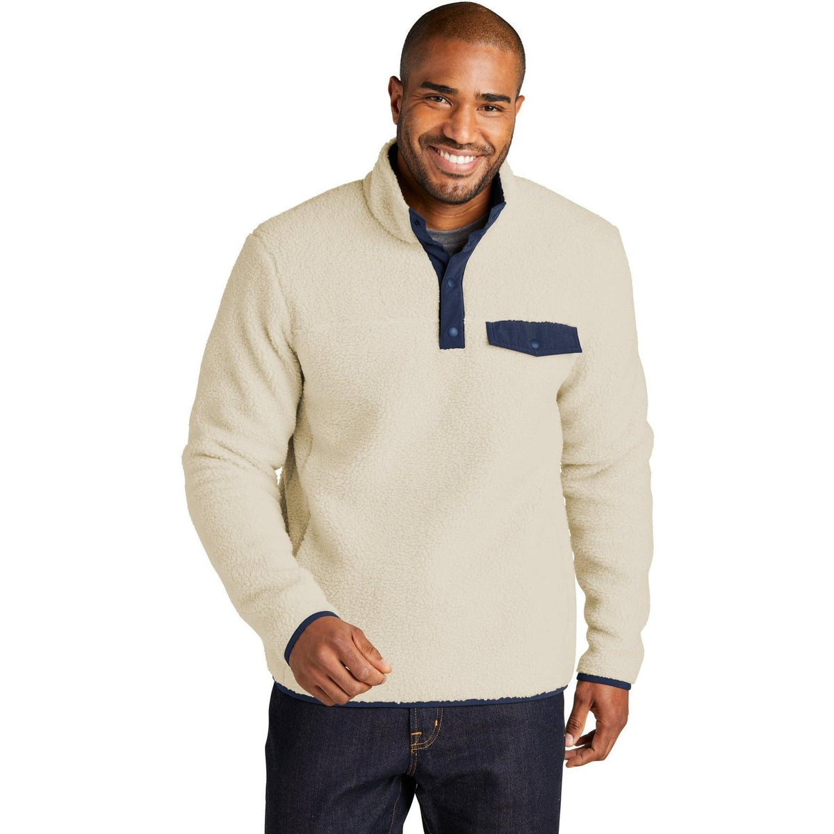no-logo Port Authority Camp Fleece Snap Pullover-Regular-Port Authority-Thread Logic