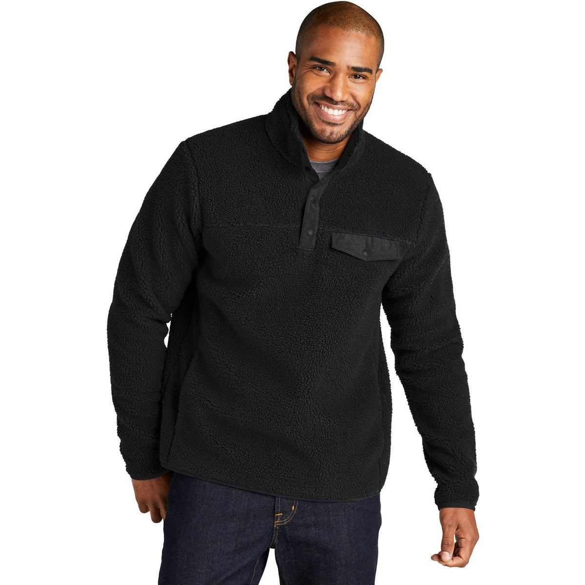 no-logo Port Authority Camp Fleece Snap Pullover-Regular-Port Authority-Thread Logic