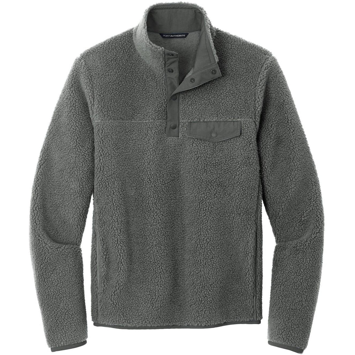 no-logo Port Authority Camp Fleece Snap Pullover