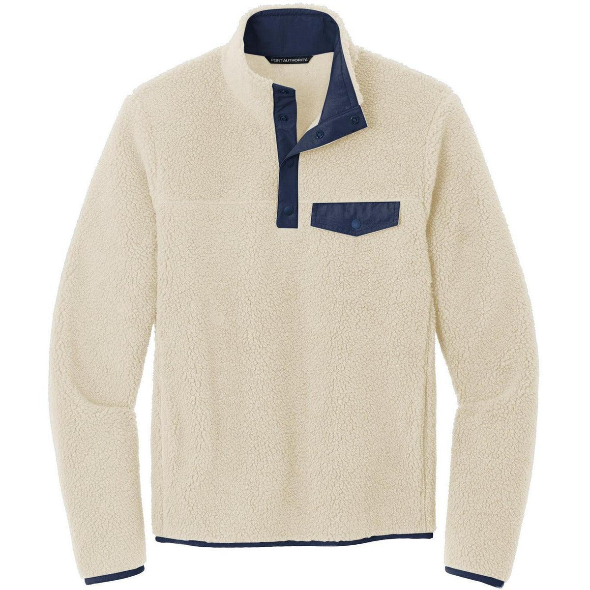 no-logo Port Authority Camp Fleece Snap Pullover