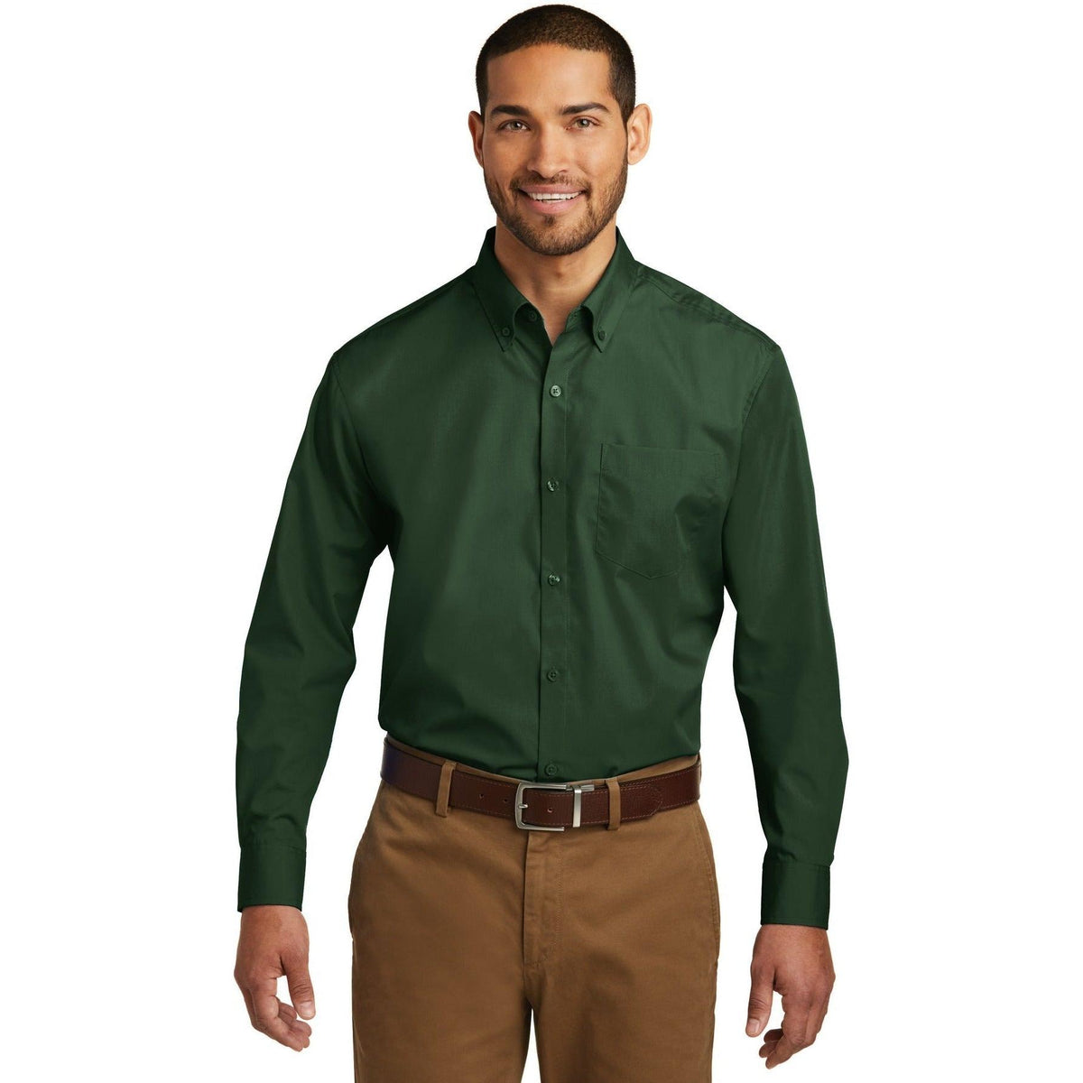 no-logo Port Authority Carefree Poplin Shirt-Dress Shirts-Port Authority-Thread Logic