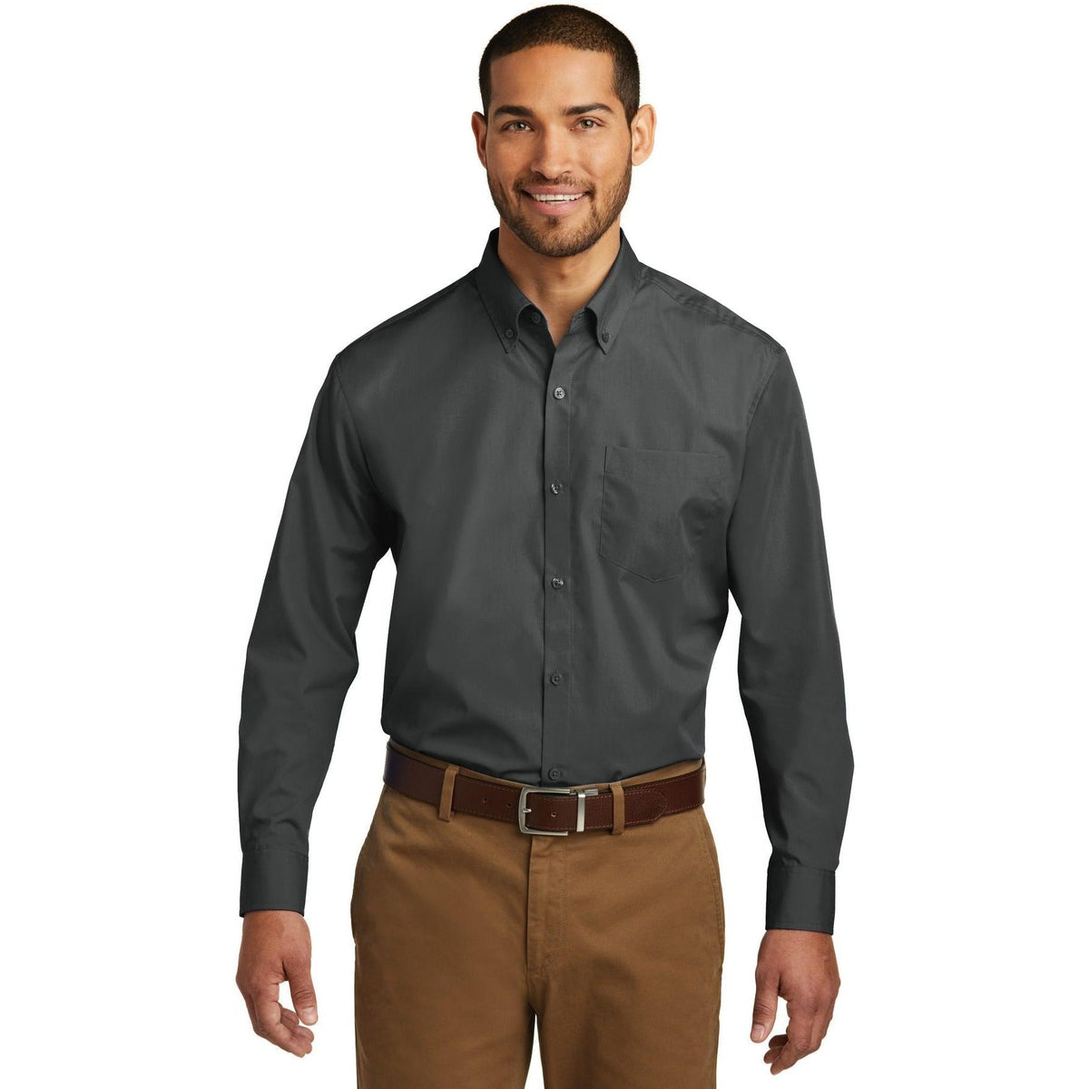 no-logo Port Authority Carefree Poplin Shirt-Dress Shirts-Port Authority-Thread Logic