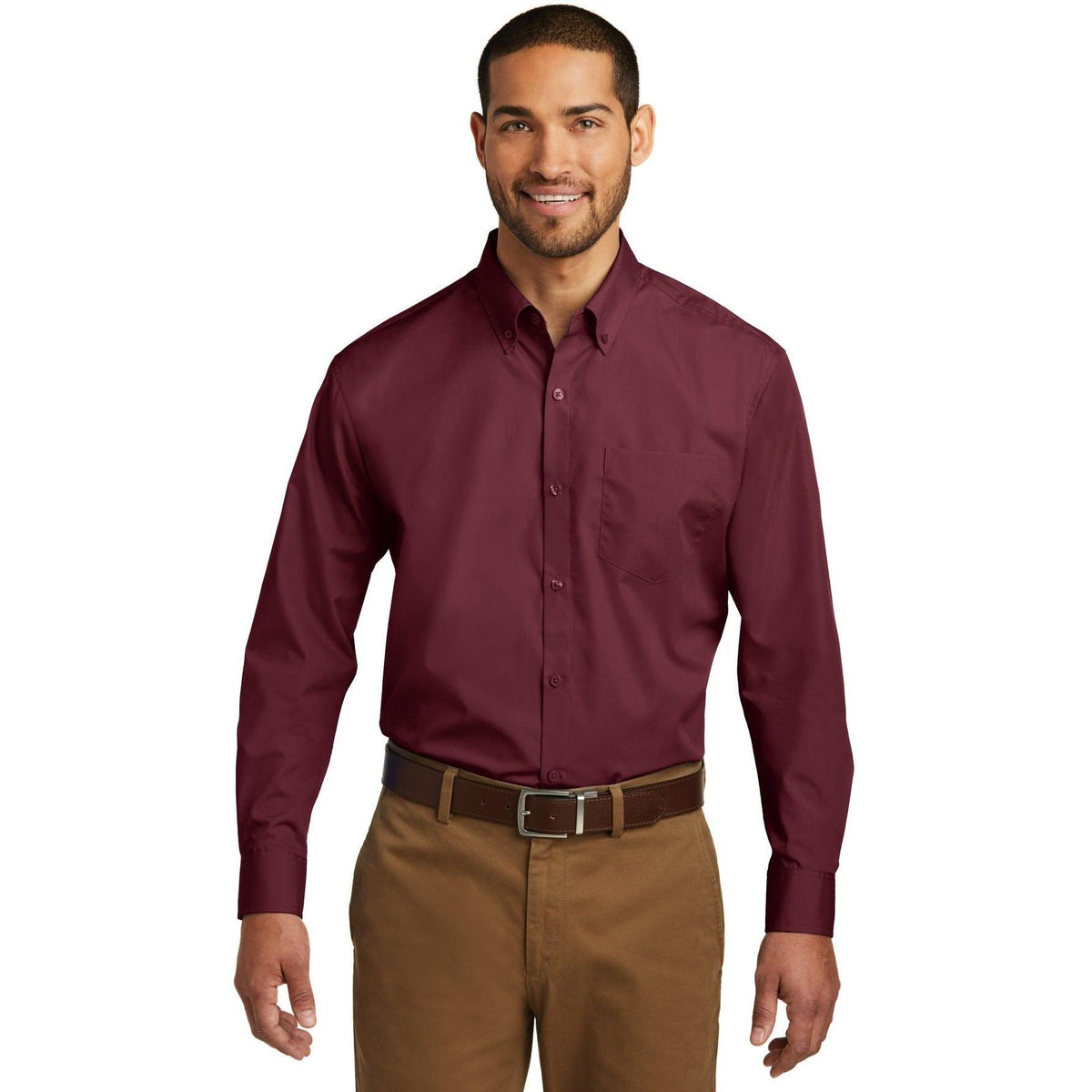 no-logo Port Authority Carefree Poplin Shirt-Dress Shirts-Port Authority-Thread Logic