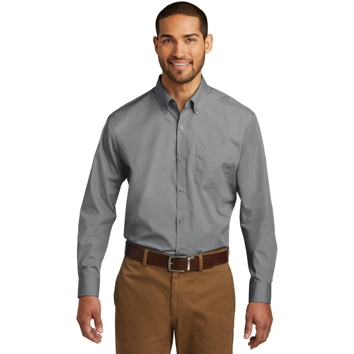 no-logo Port Authority Carefree Poplin Shirt-Dress Shirts-Port Authority-Thread Logic
