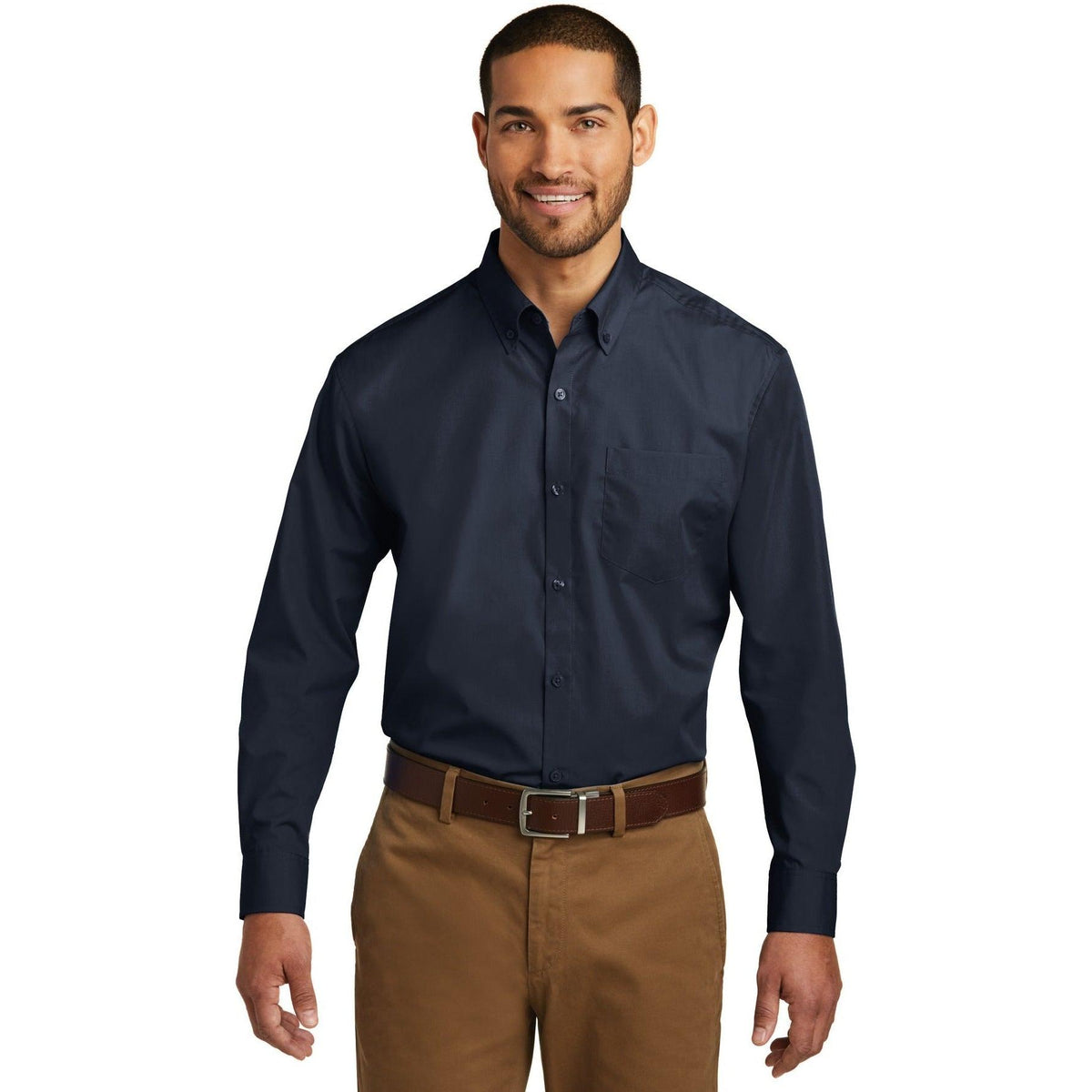 no-logo Port Authority Carefree Poplin Shirt-Dress Shirts-Port Authority-Thread Logic