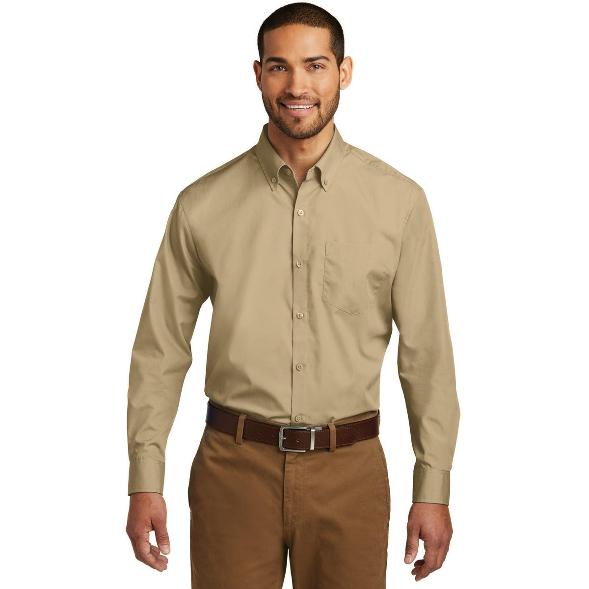 no-logo Port Authority Carefree Poplin Shirt-Dress Shirts-Port Authority-Thread Logic