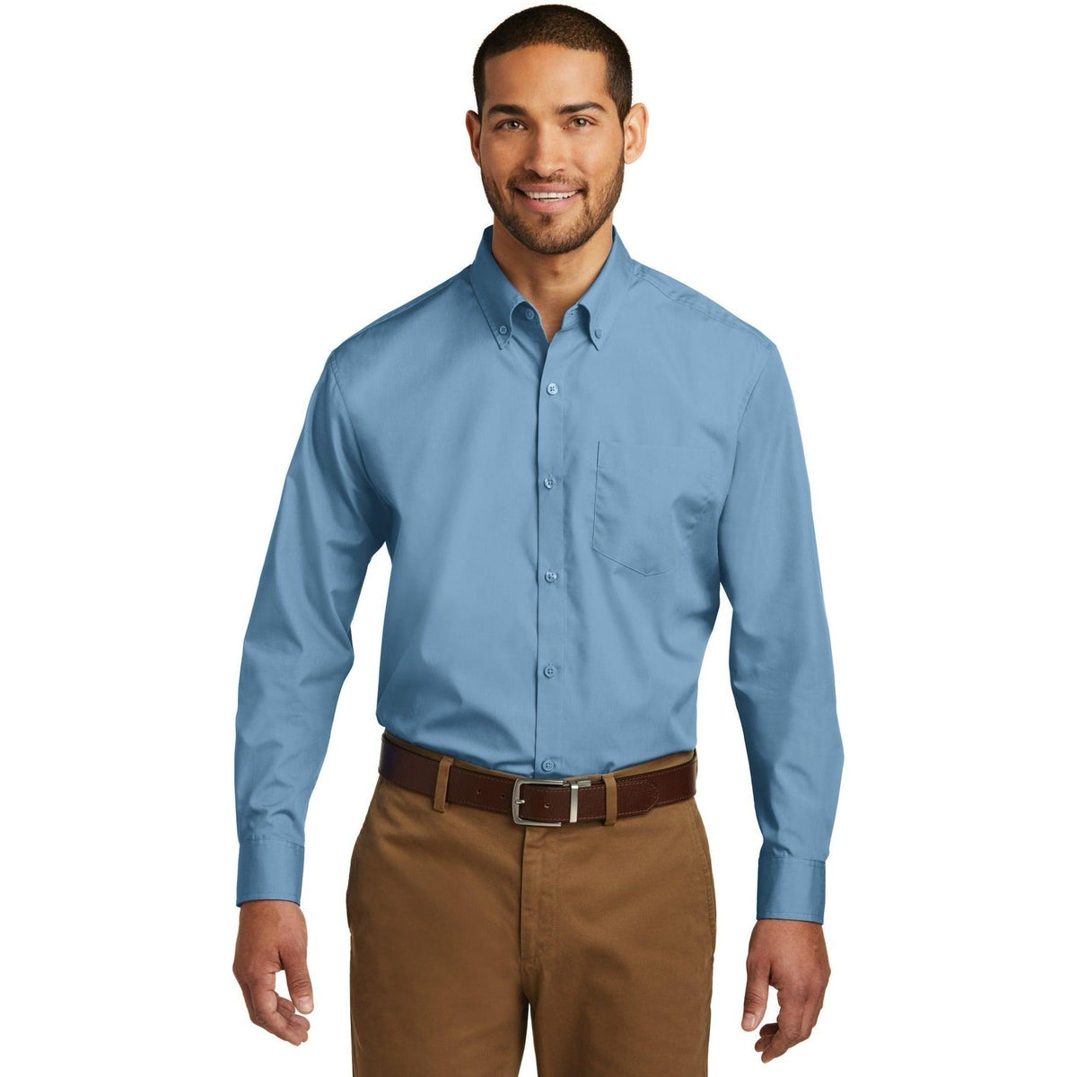 no-logo Port Authority Carefree Poplin Shirt-Dress Shirts-Port Authority-Thread Logic