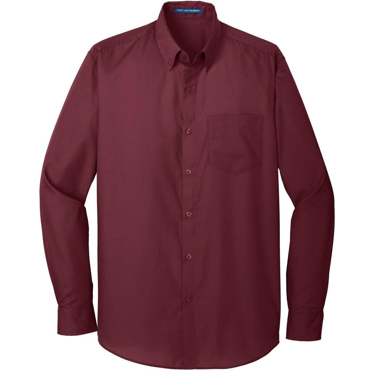 no-logo Port Authority Carefree Poplin Shirt-Dress Shirts-Port Authority-Burgundy-S-Thread Logic