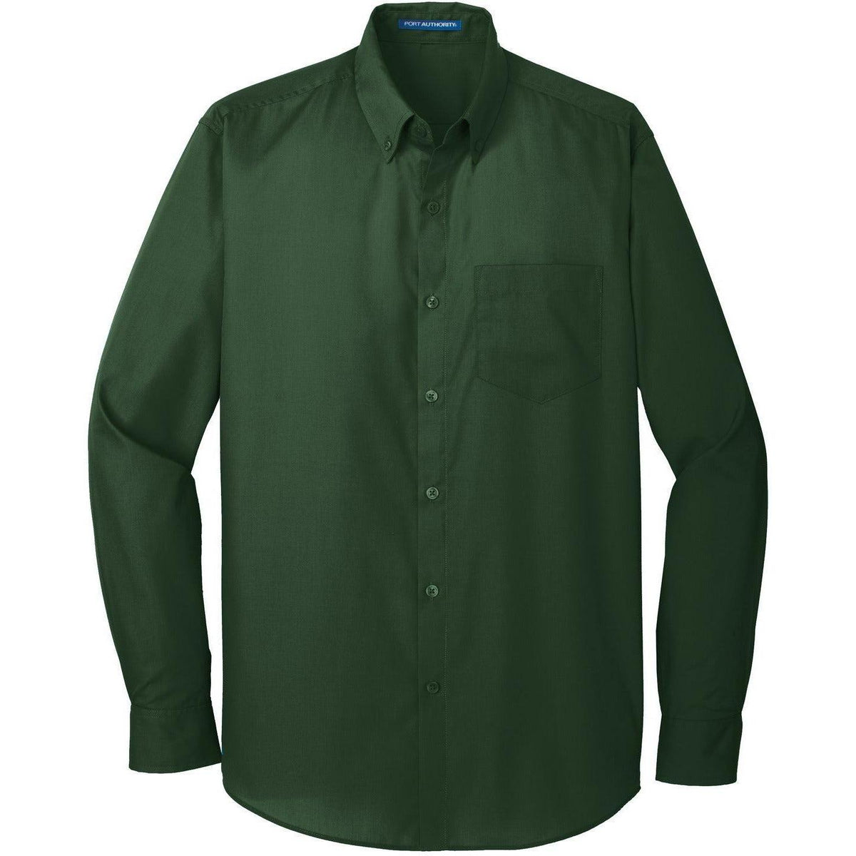 no-logo Port Authority Carefree Poplin Shirt-Dress Shirts-Port Authority-Deep Forest Green-S-Thread Logic