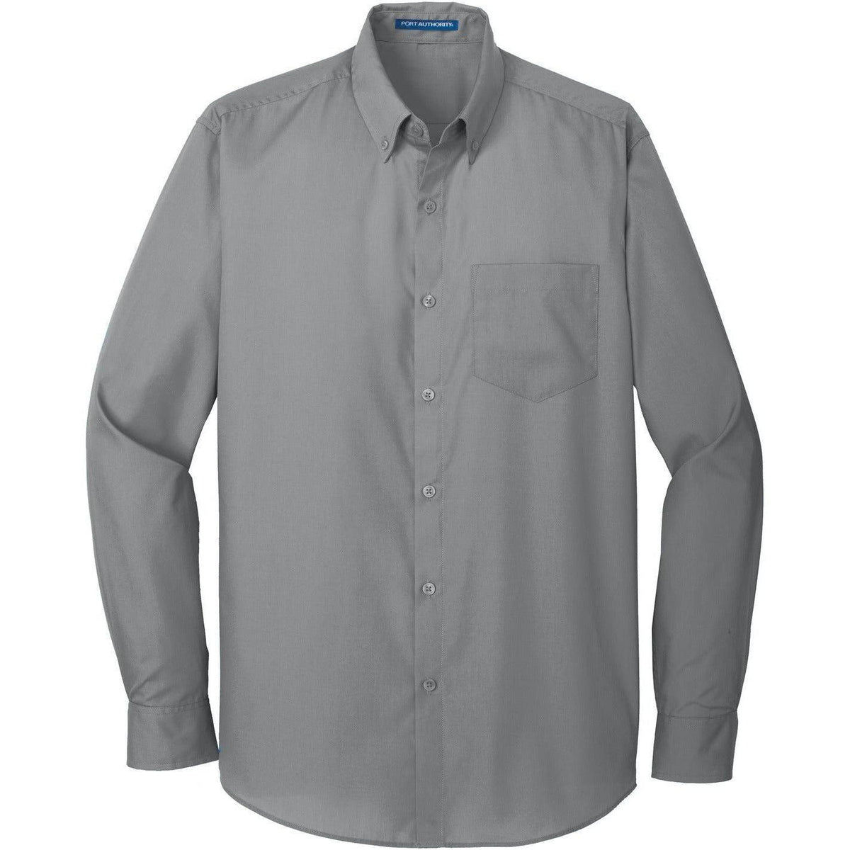 no-logo Port Authority Carefree Poplin Shirt-Dress Shirts-Port Authority-Gusty Grey-S-Thread Logic
