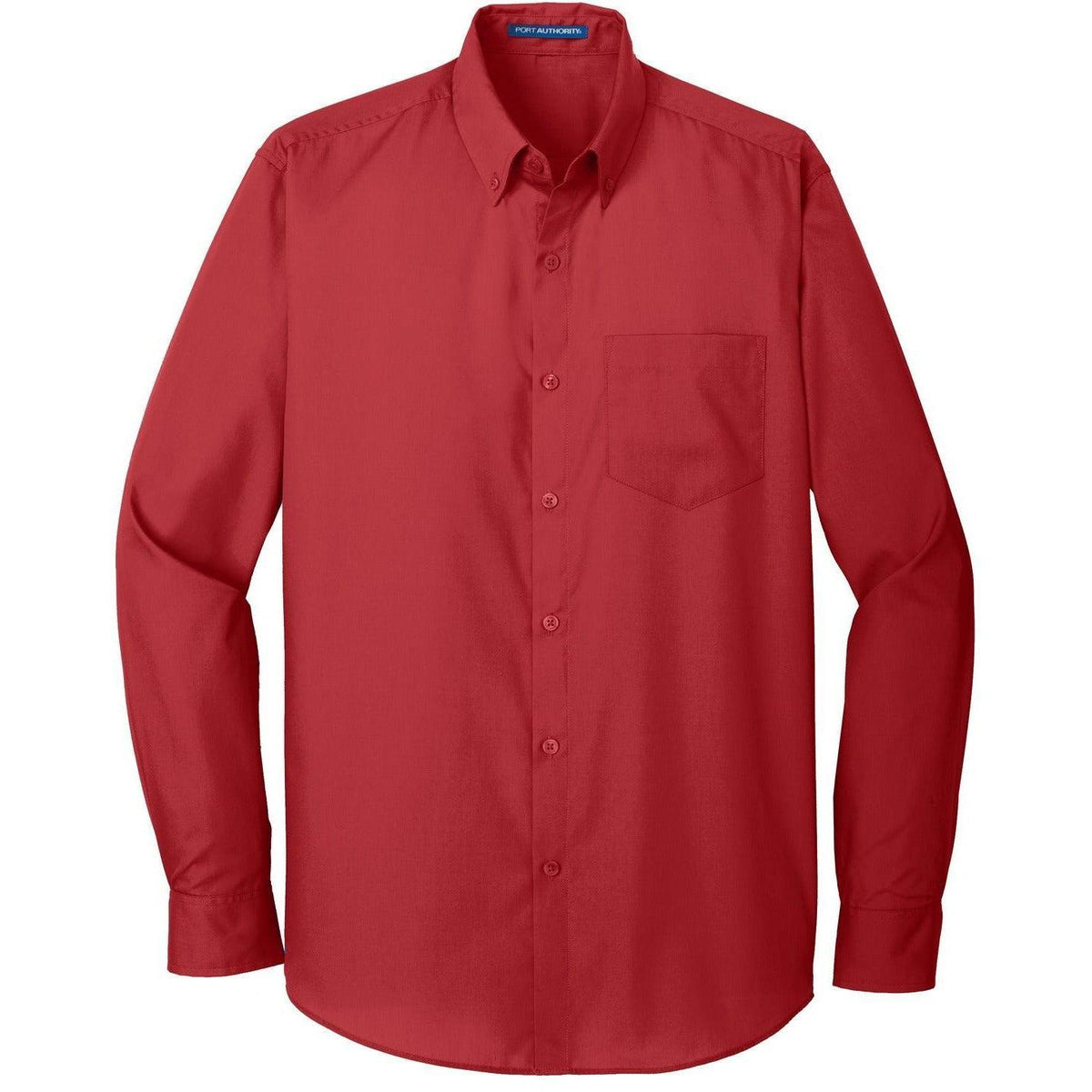 no-logo Port Authority Carefree Poplin Shirt-Dress Shirts-Port Authority-Rich Red-S-Thread Logic