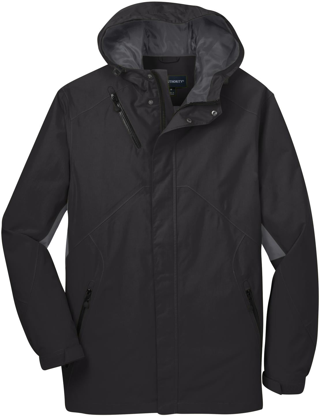 No-Logo CLOSEOUT - Port Authority Cascade Waterproof Jacket-Active-Port Authority-Black/Magnet-S-Thread Logic