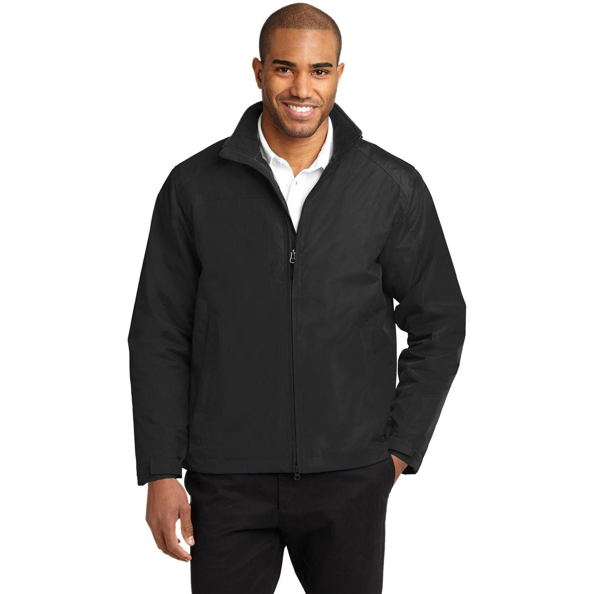 logo-left Port Authority Challenger II Jacket-Regular-Port Authority-True Black/True Black-S-Thread Logic