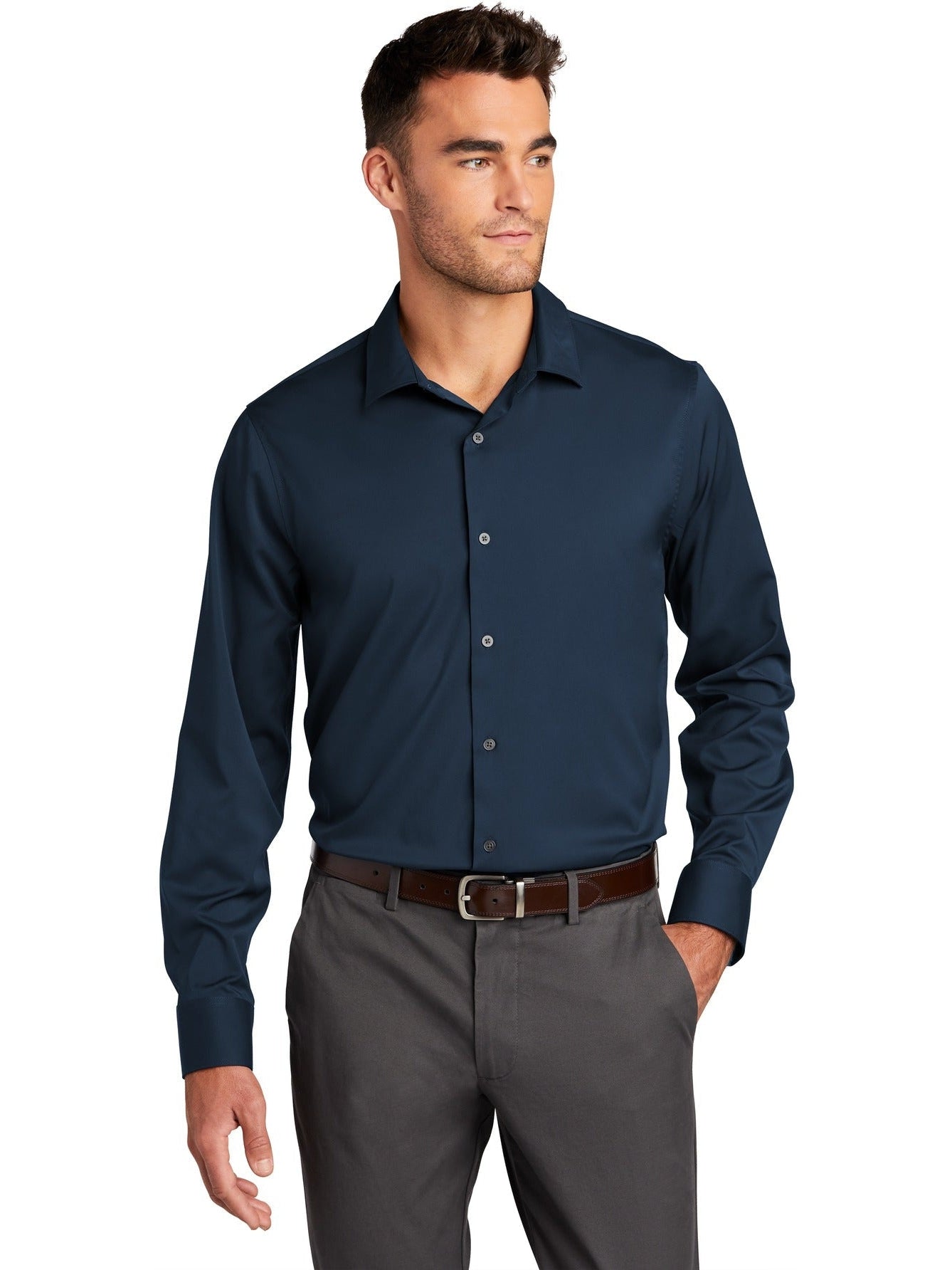 no-logo Port Authority City Stretch Shirt-Regular-Port Authority-Thread Logic