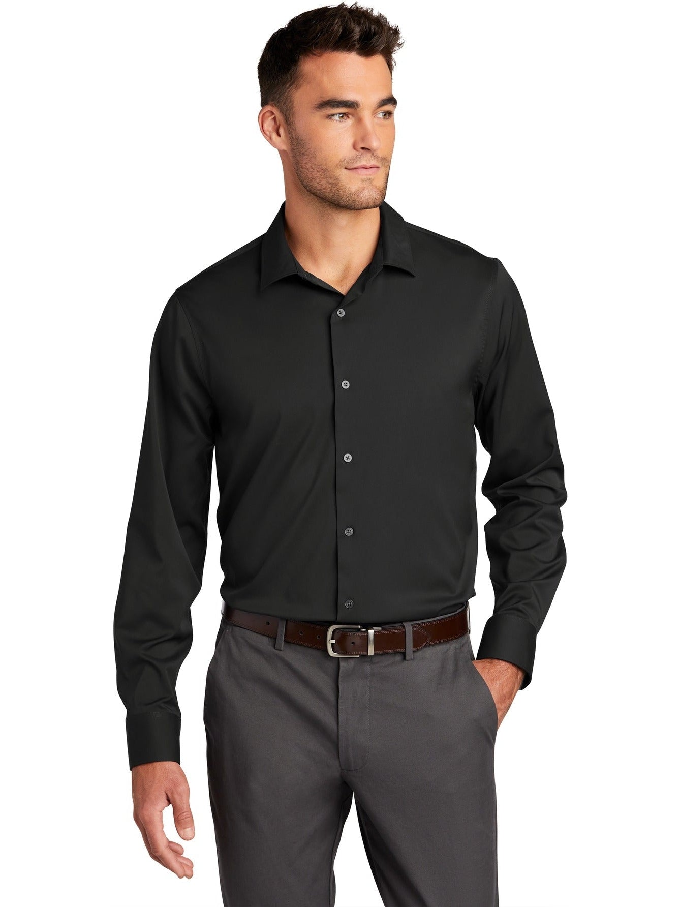 no-logo Port Authority City Stretch Shirt-Regular-Port Authority-Thread Logic