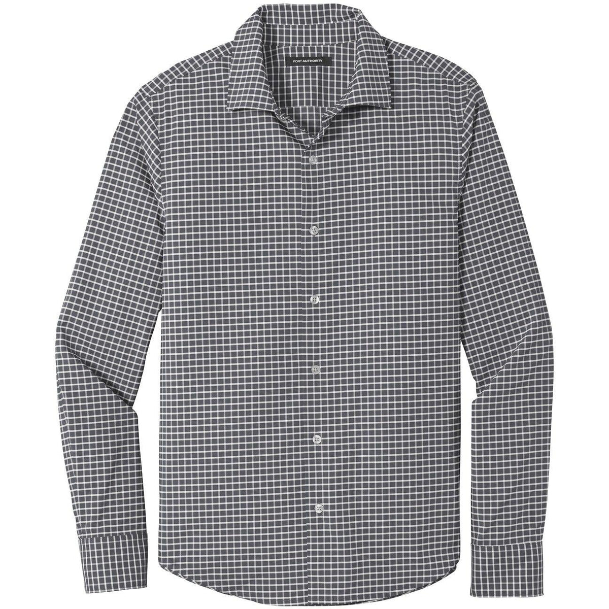 no-logo Port Authority City Stretch Shirt-Dress Shirts-Port Authority-Graphite/White-S-Thread Logic