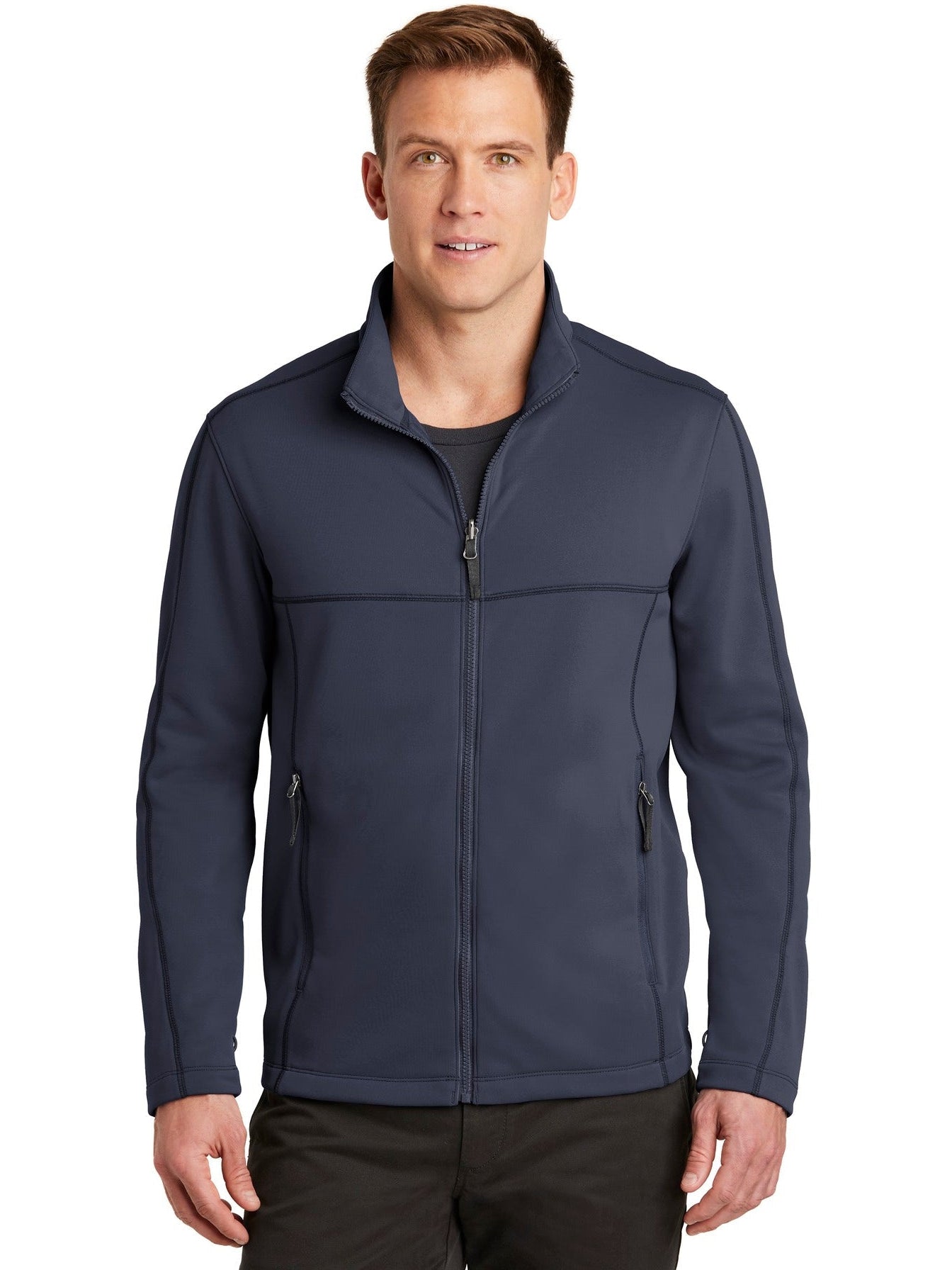 no-logo Port Authority Collective Smooth Fleece Jacket-Regular-Port Authority-River Blue Navy-XS-Thread Logic