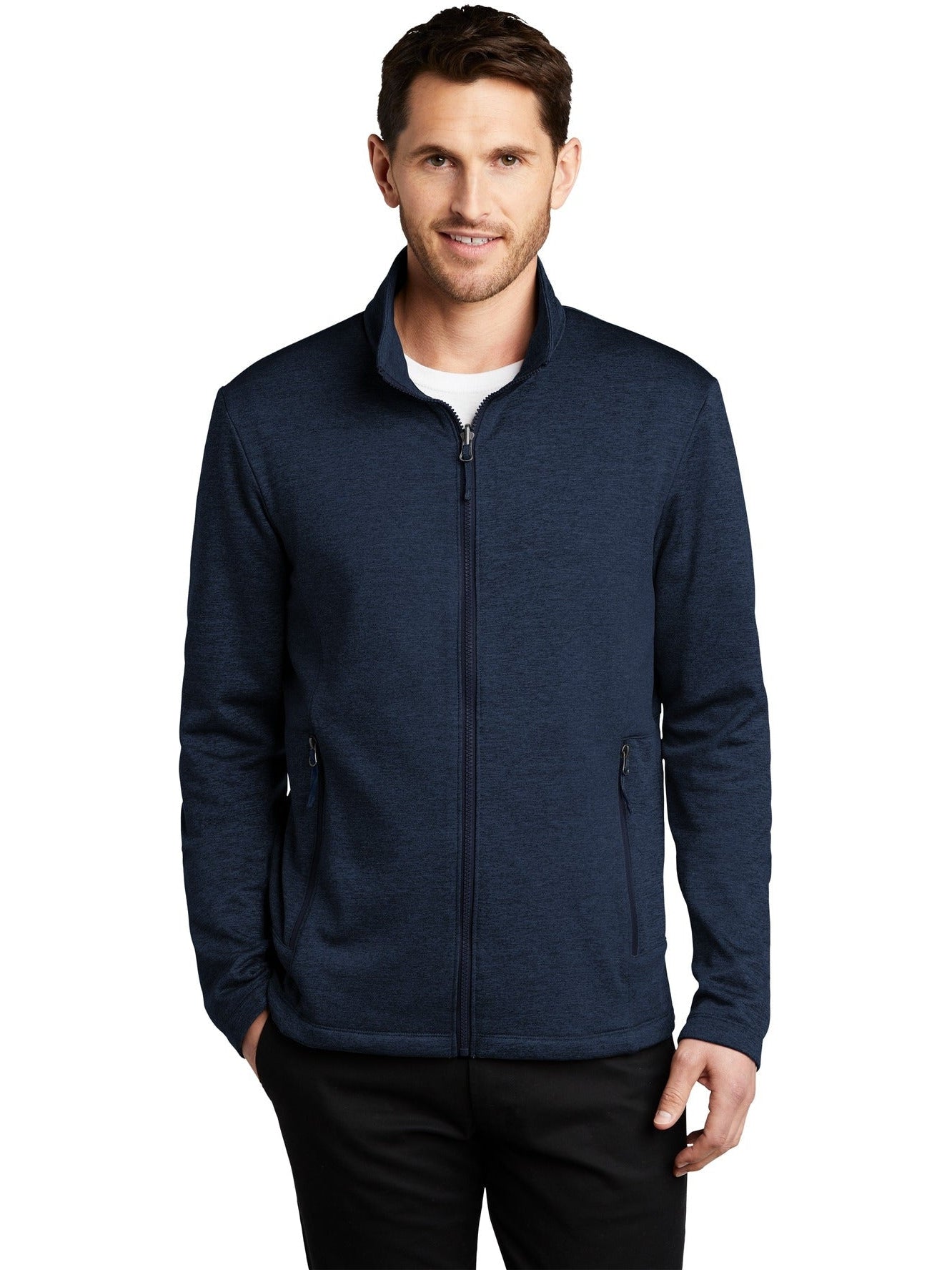 no-logo Port Authority Collective Striated Fleece Jacket-Regular-Port Authority-Thread Logic