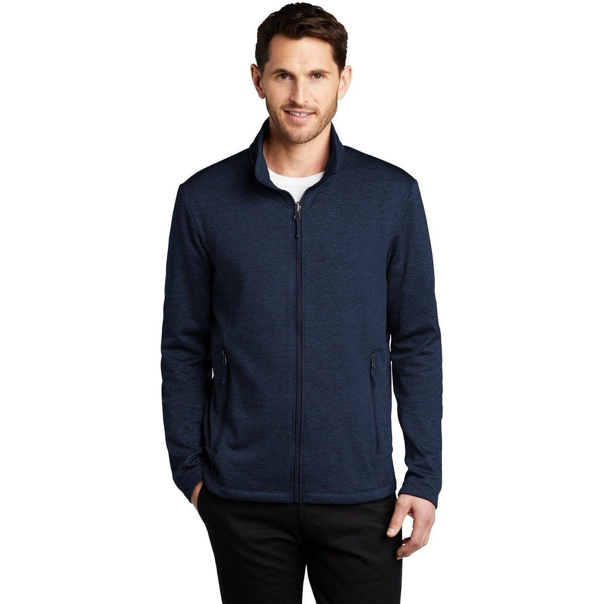 no-logo Port Authority Collective Striated Fleece Jacket-Regular-Port Authority-Thread Logic