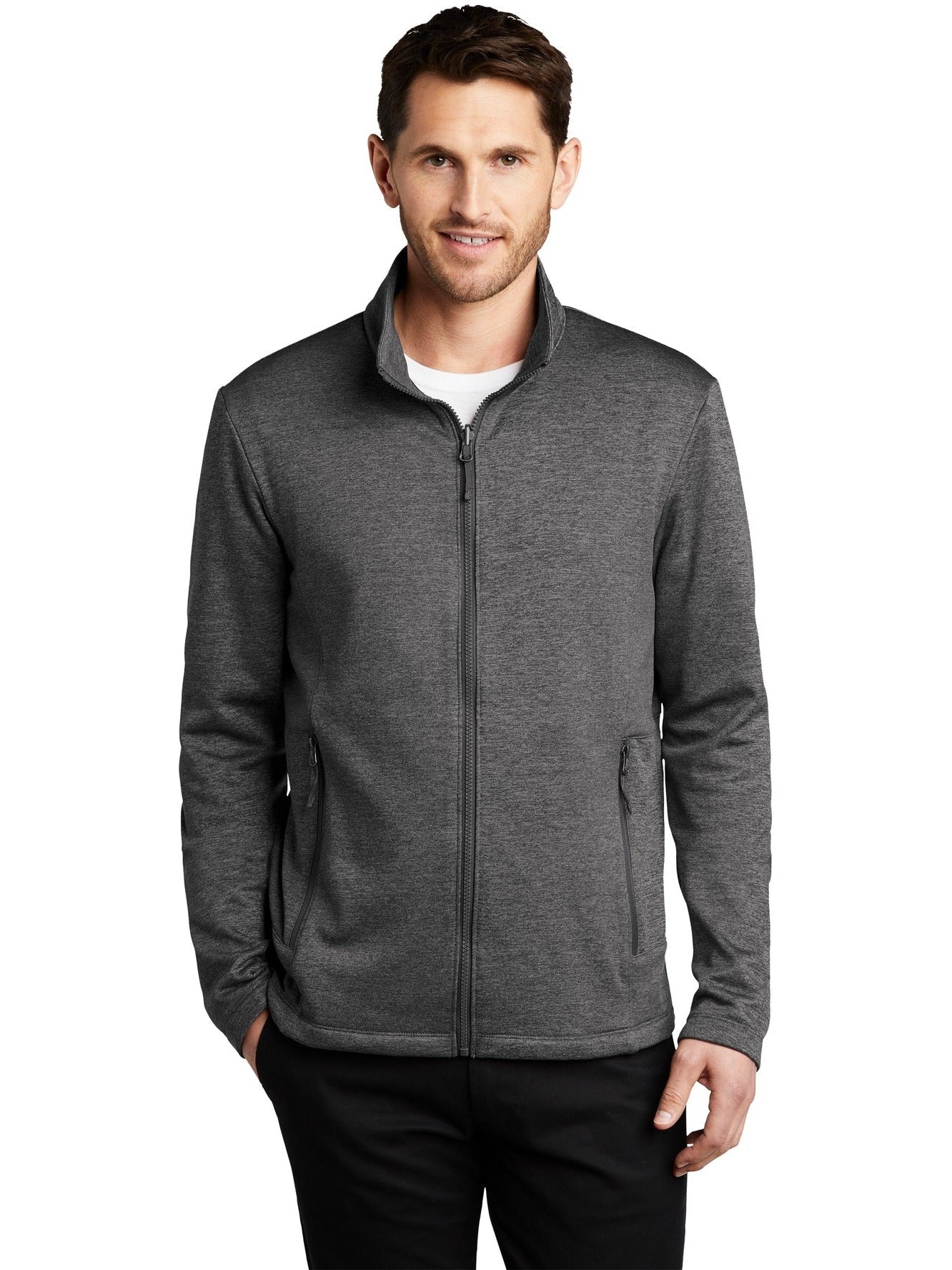 no-logo Port Authority Collective Striated Fleece Jacket-Regular-Port Authority-Thread Logic
