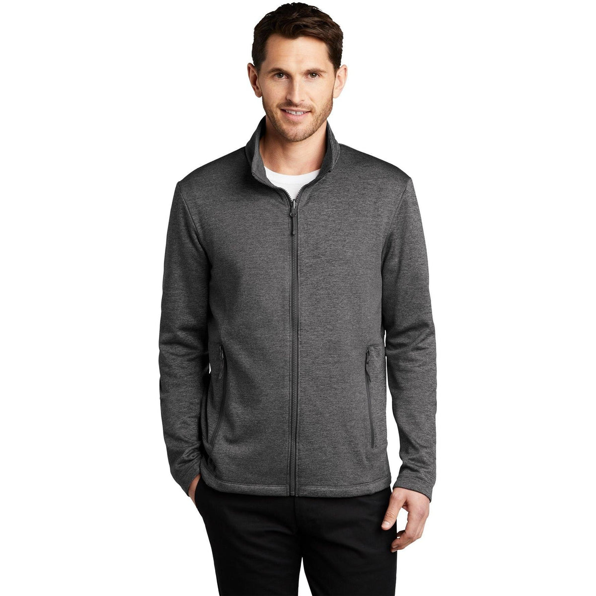 no-logo Port Authority Collective Striated Fleece Jacket-Regular-Port Authority-Thread Logic