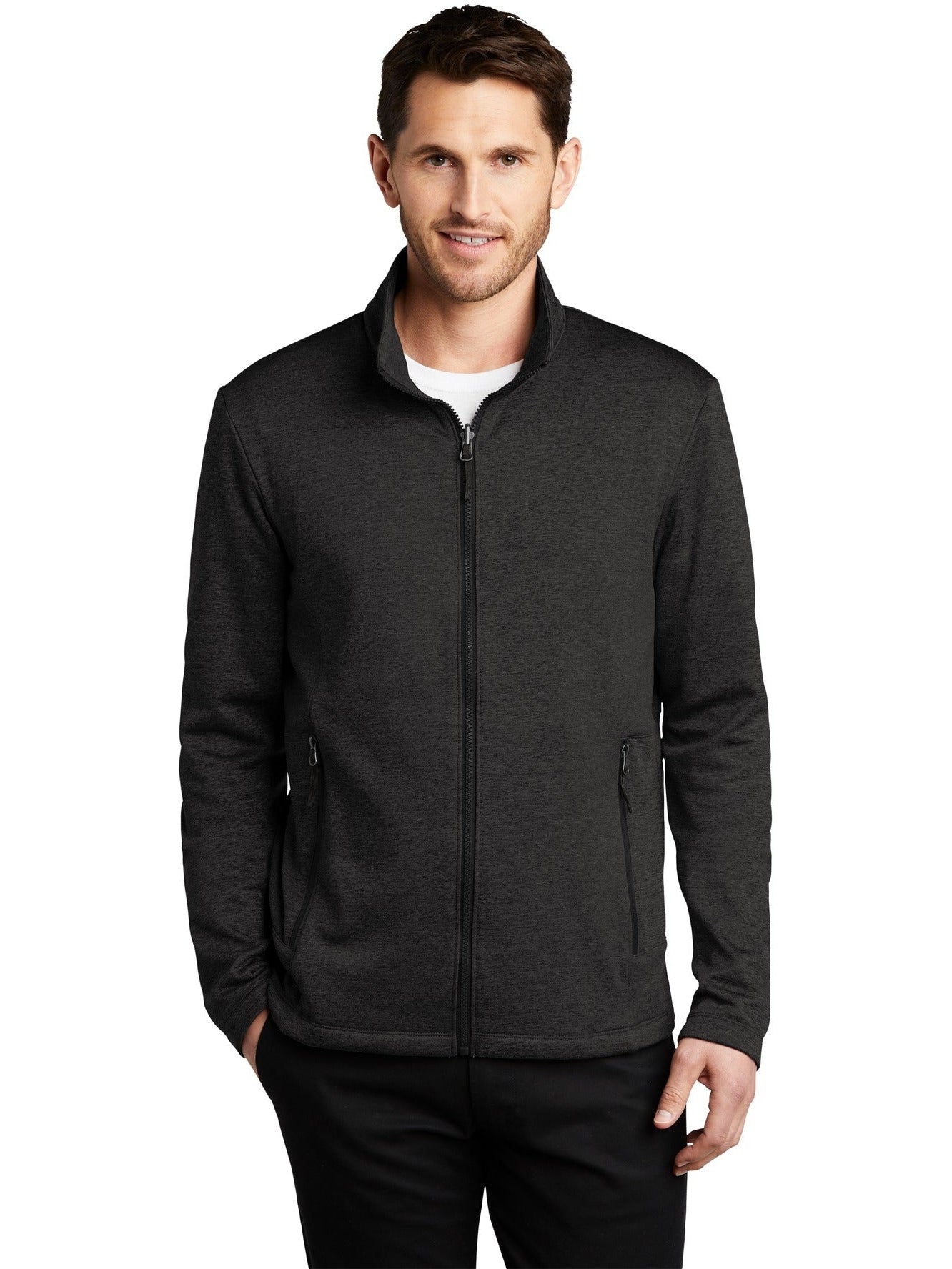 no-logo Port Authority Collective Striated Fleece Jacket-Regular-Port Authority-Thread Logic