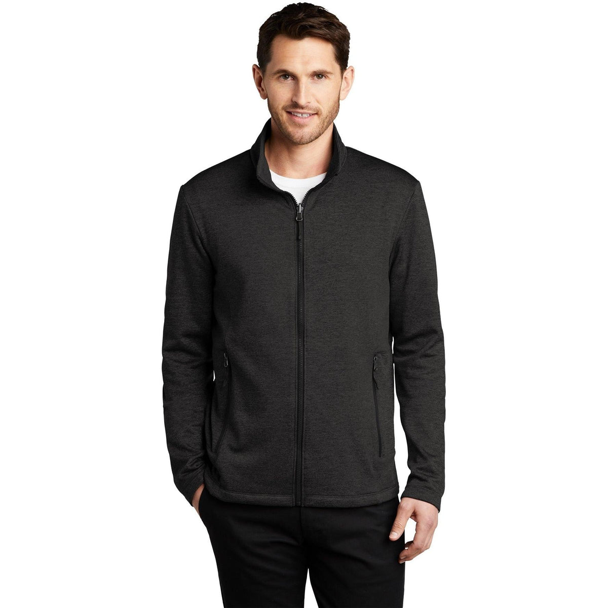 no-logo Port Authority Collective Striated Fleece Jacket-Regular-Port Authority-Thread Logic