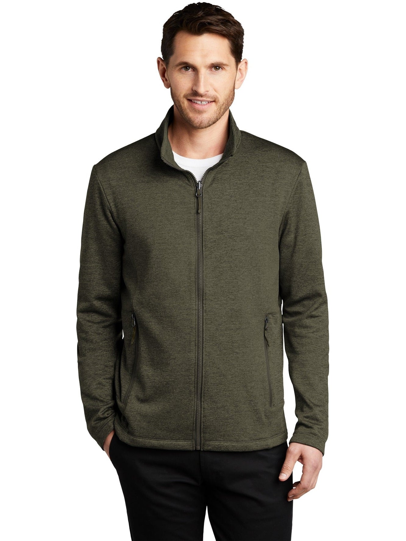 no-logo Port Authority Collective Striated Fleece Jacket-Regular-Port Authority-Thread Logic
