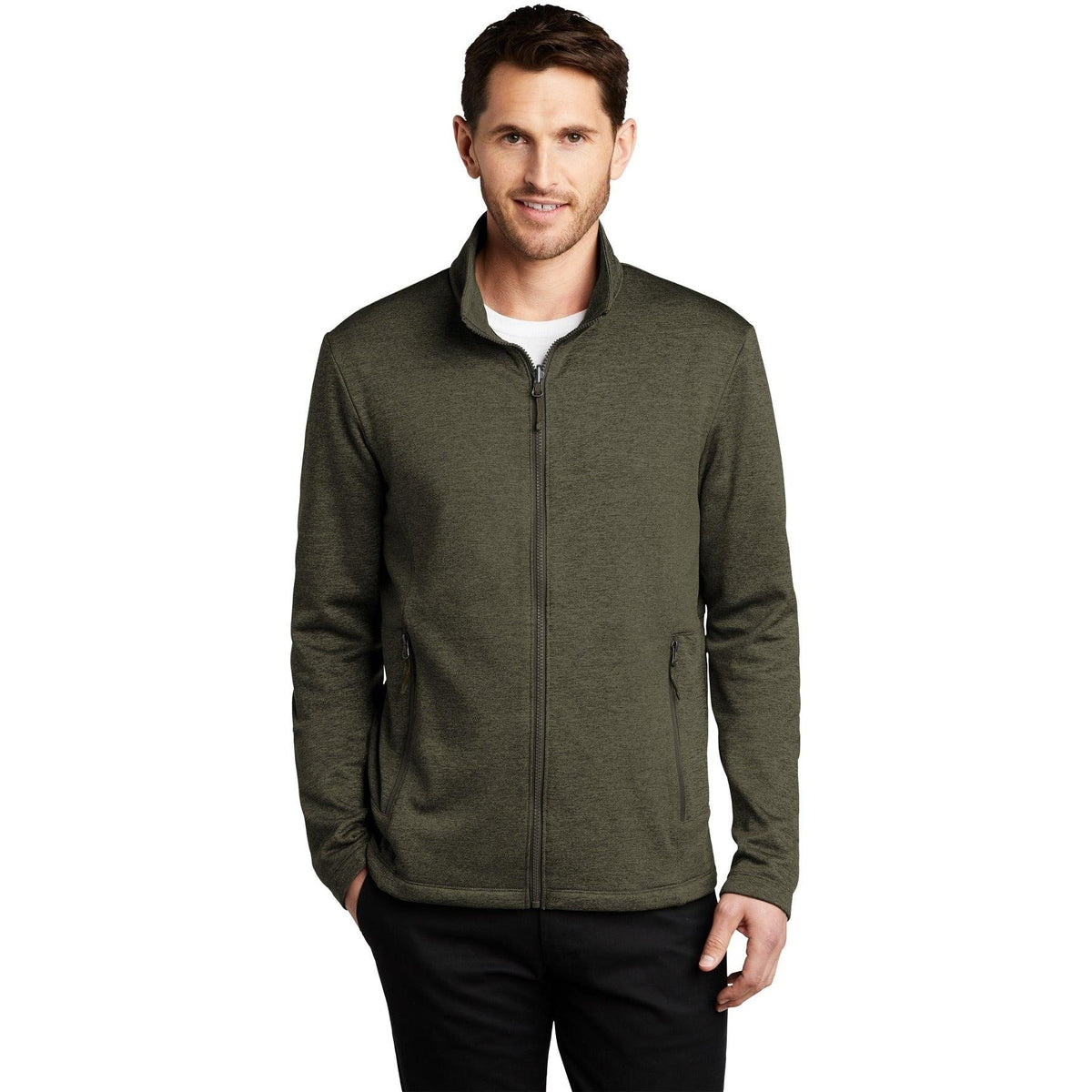 no-logo Port Authority Collective Striated Fleece Jacket-Regular-Port Authority-Thread Logic
