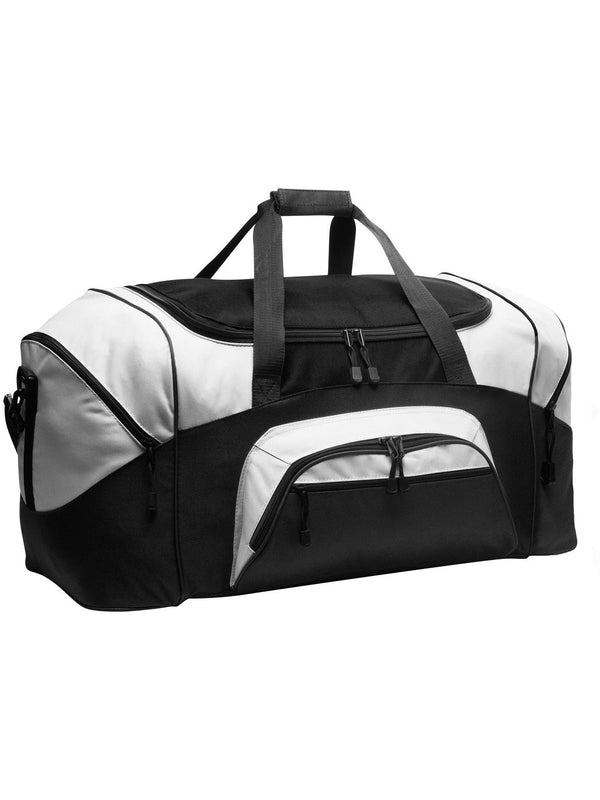 Port Authority Colorblock Sport Duffel Bag-Regular-Port Authority-Black/Grey-Thread Logic