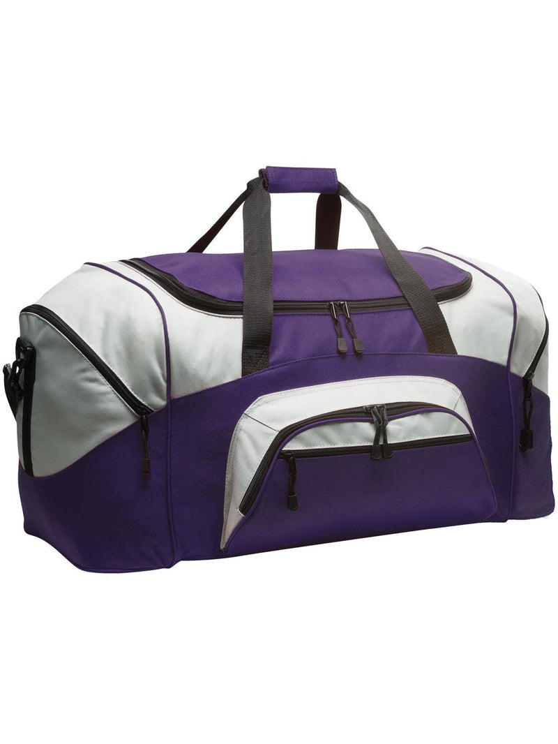 Port Authority Colorblock Sport Duffel Bag-Regular-Port Authority-Purple/Grey-Thread Logic