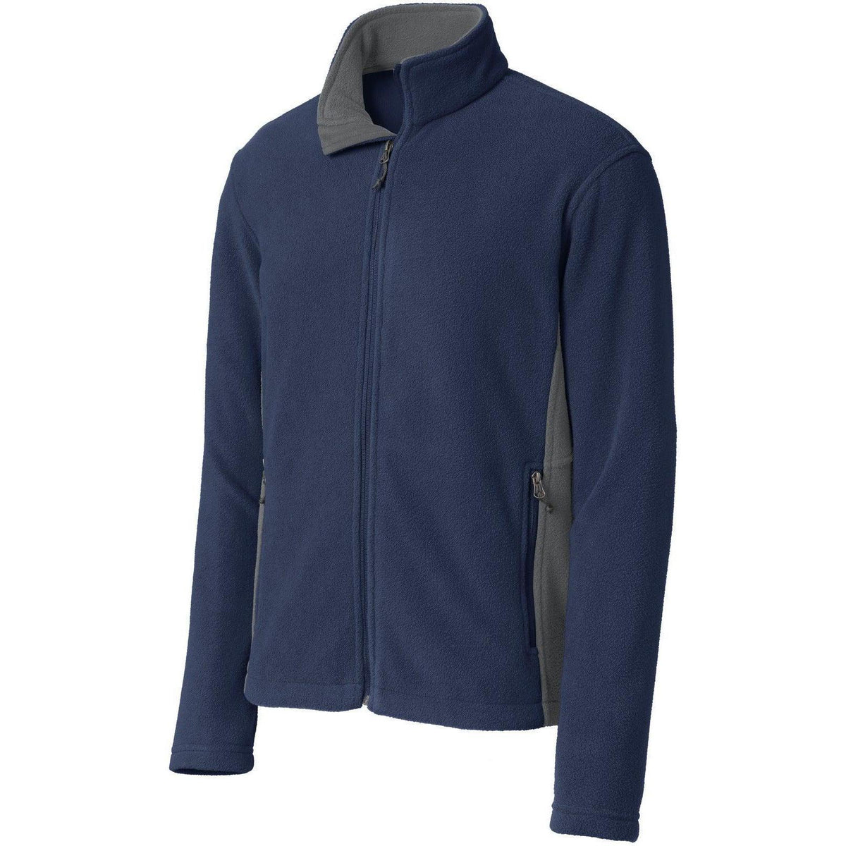 no-logo Port Authority Colorblock Value Fleece Jacket-Active-Port Authority-True Navy/Battleship Grey-S-Thread Logic