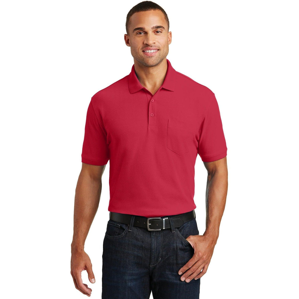 no-logo Port Authority Core Classic Pique Pocket Polo-Regular-Port Authority-Thread Logic