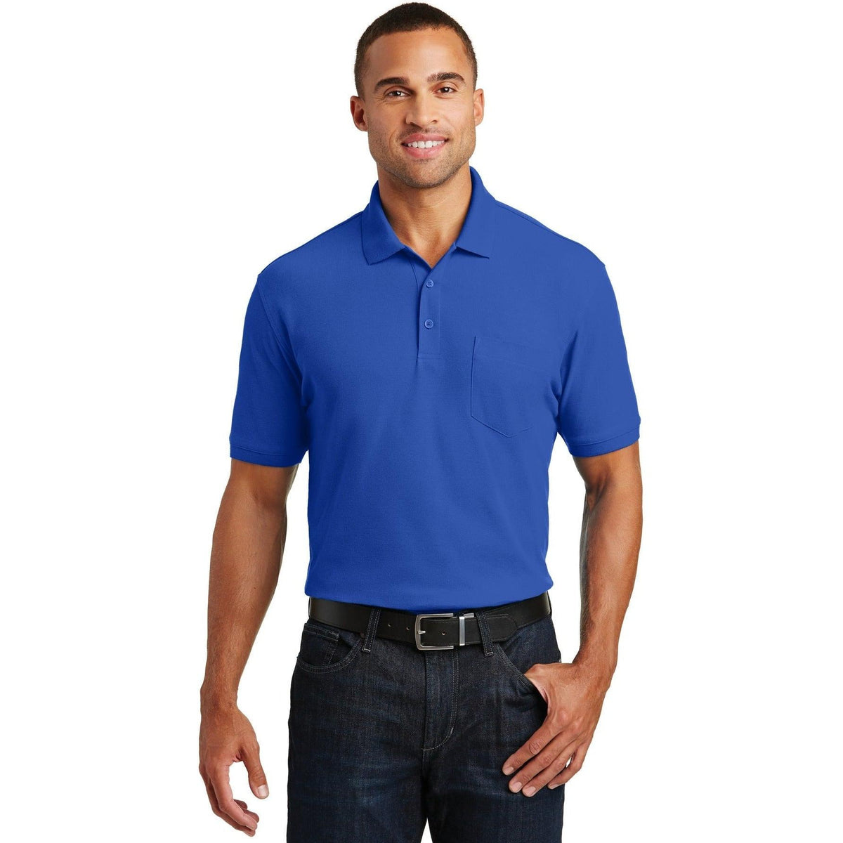 no-logo Port Authority Core Classic Pique Pocket Polo-Regular-Port Authority-Thread Logic