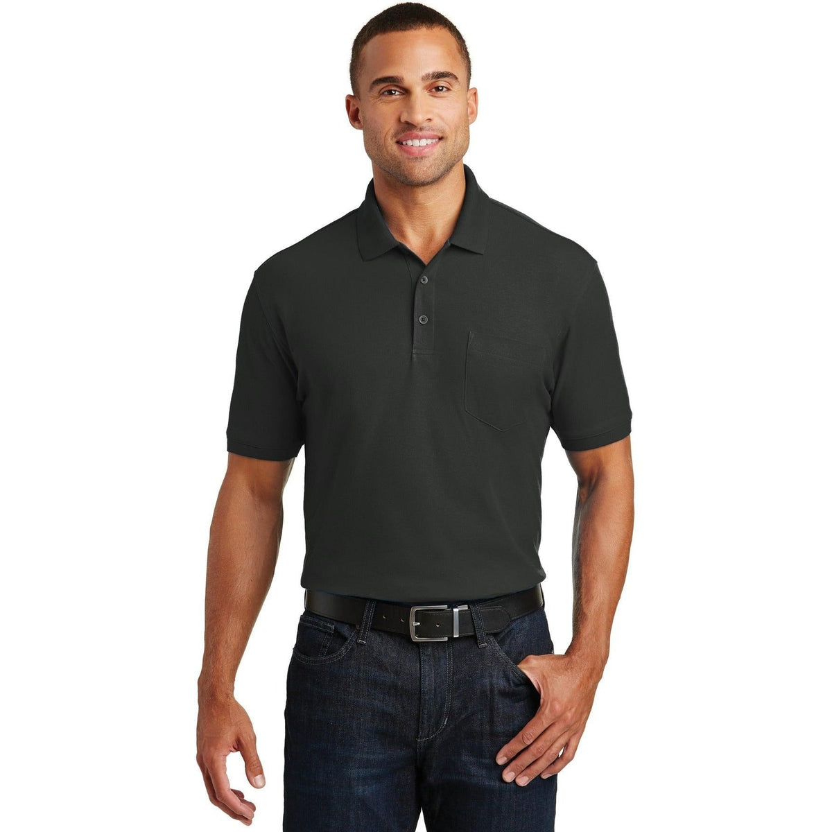no-logo Port Authority Core Classic Pique Pocket Polo-Regular-Port Authority-Thread Logic