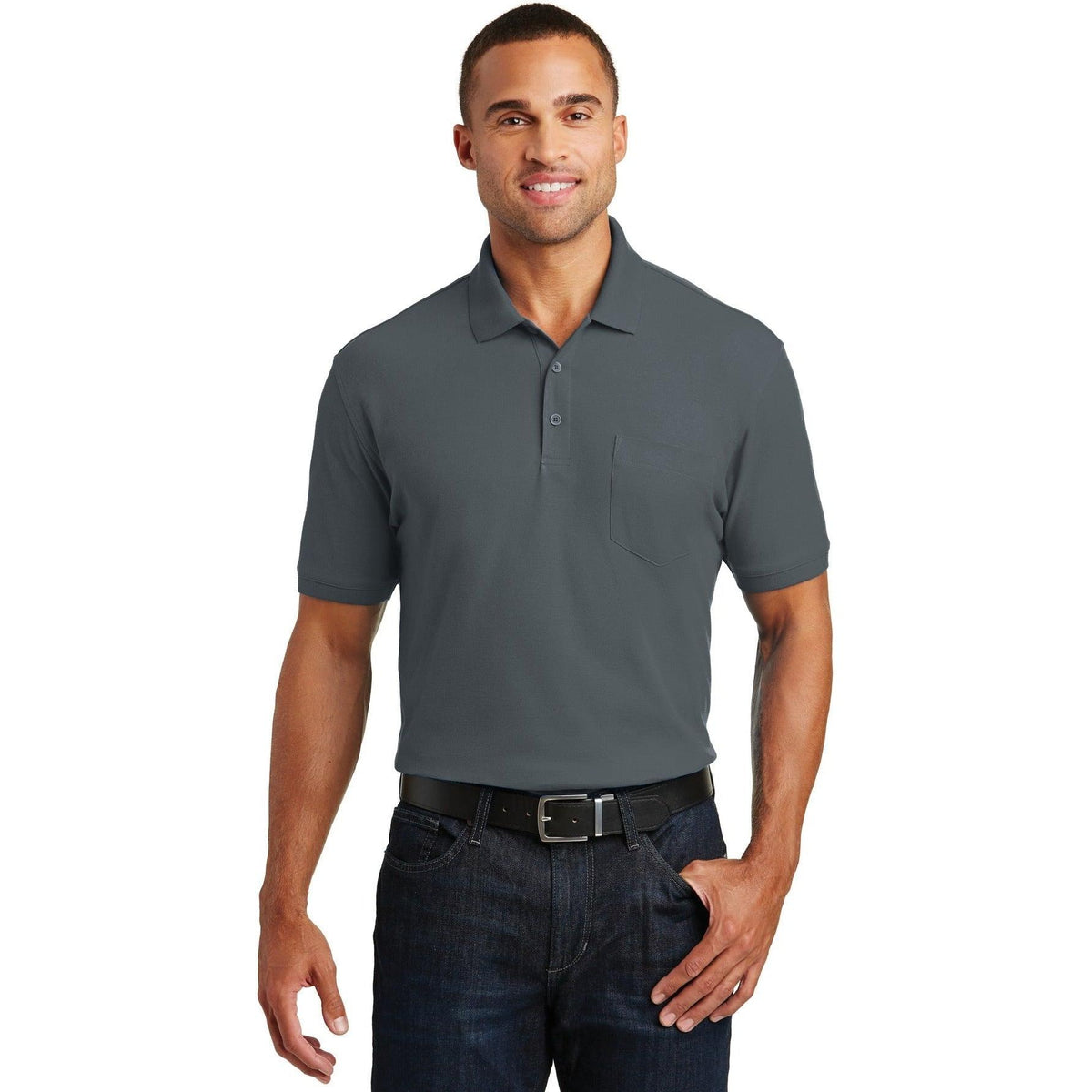 no-logo Port Authority Core Classic Pique Pocket Polo-Regular-Port Authority-Thread Logic