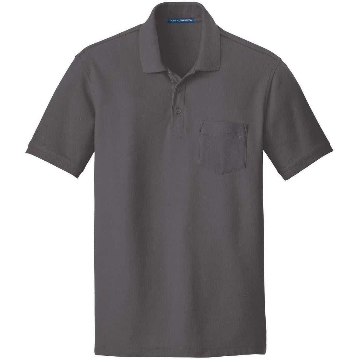 no-logo Port Authority Core Classic Pique Pocket Polo-Regular-Port Authority-Graphite-S-Thread Logic