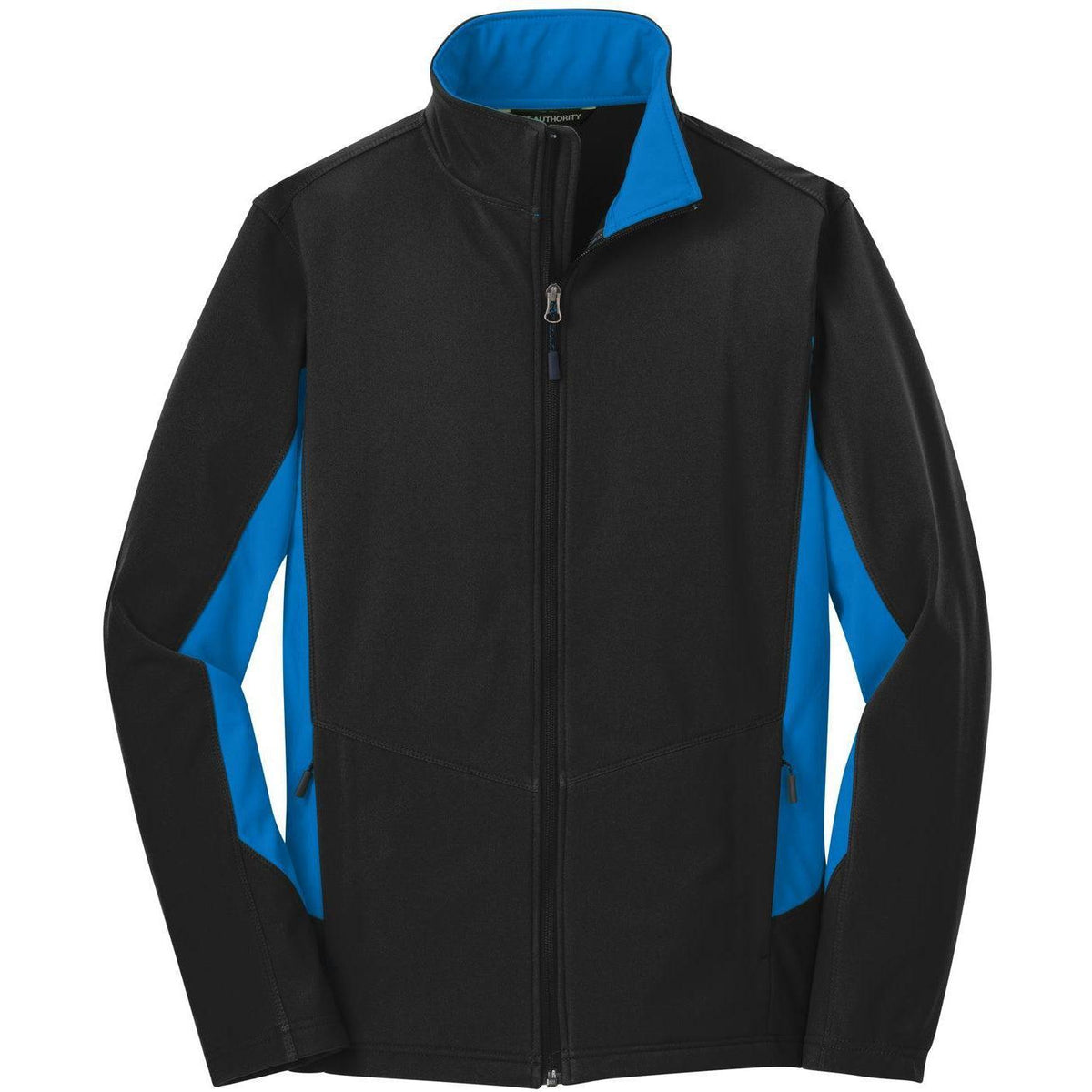 logo-left Port Authority Core Colorblock Soft Shell Jacket-Regular-Port Authority-Black/Imperial Blue-S-Thread Logic