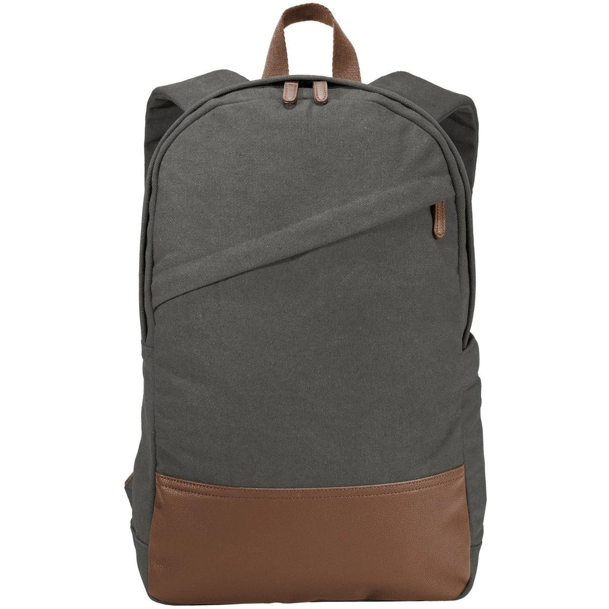 no-logo Port Authority Cotton Canvas Backpack-Bags-Port Authority-Dark Smoke Grey-Thread Logic