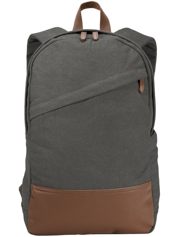 Port Authority Cotton Canvas Backpack-Regular-Port Authority-Dark Smoke Grey-Thread Logic