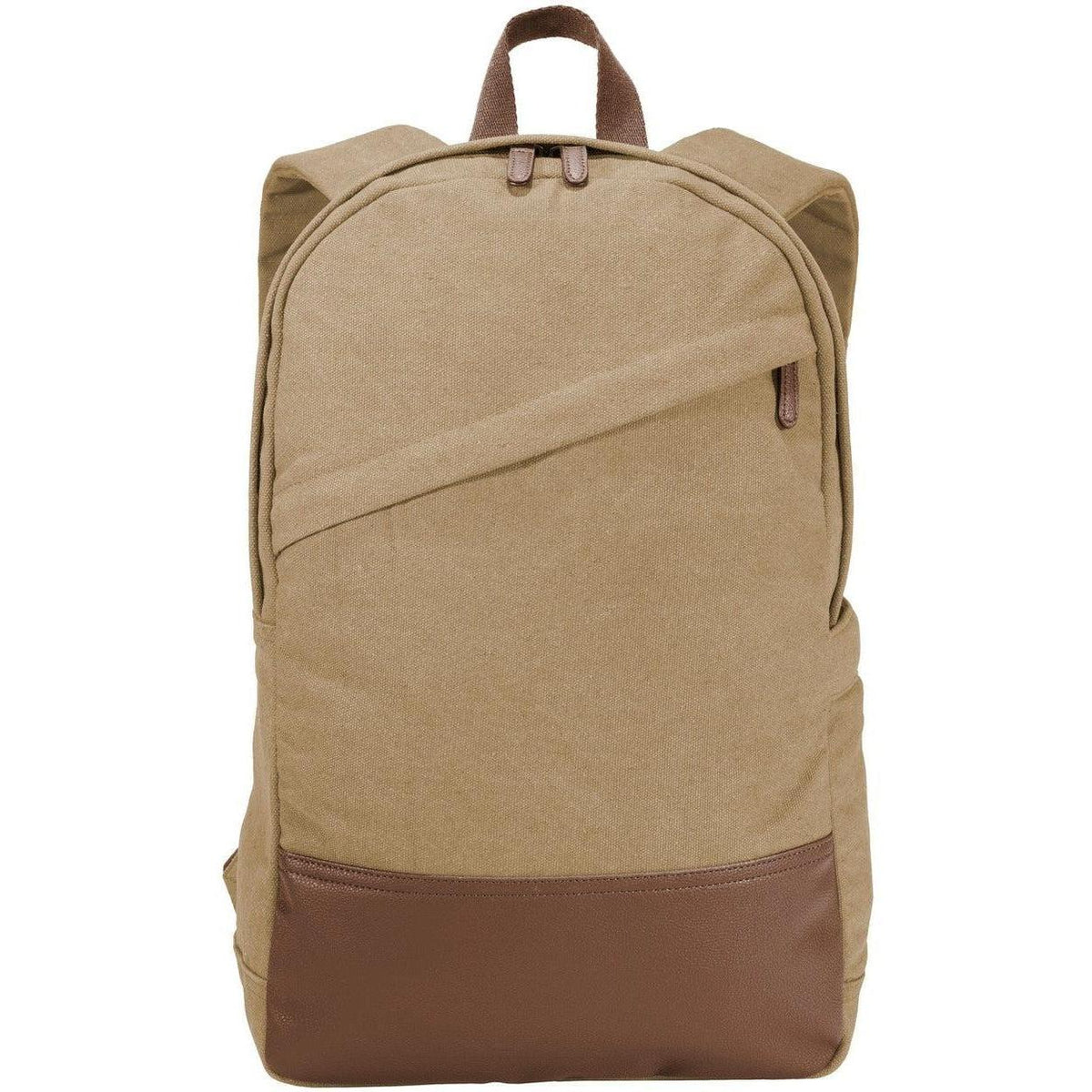no-logo Port Authority Cotton Canvas Backpack-Bags-Port Authority-Desert Khaki-Thread Logic