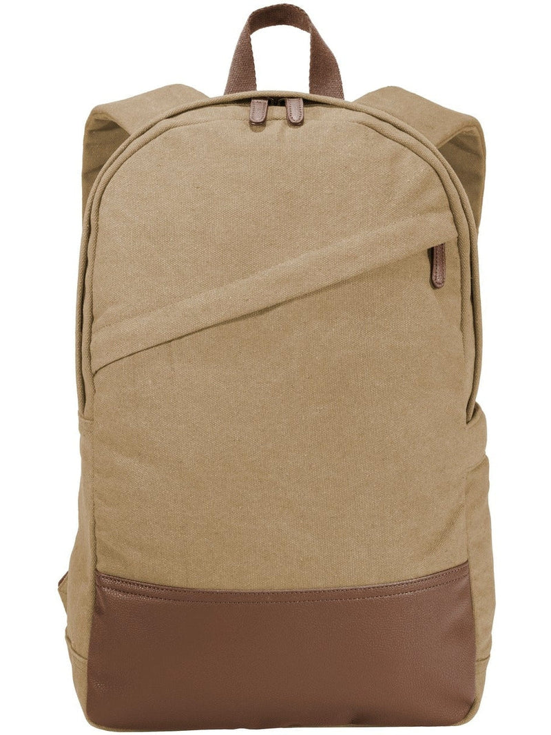 Port Authority Cotton Canvas Backpack-Regular-Port Authority-Desert Khaki-Thread Logic