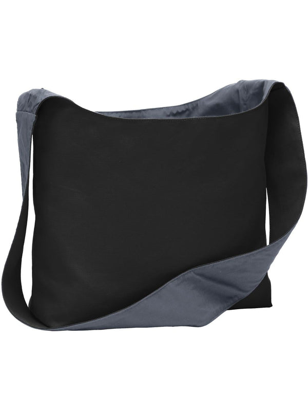 Port Authority Cotton Canvas Sling Bag-Regular-Port Authority-Black/Charcoal-Thread Logic