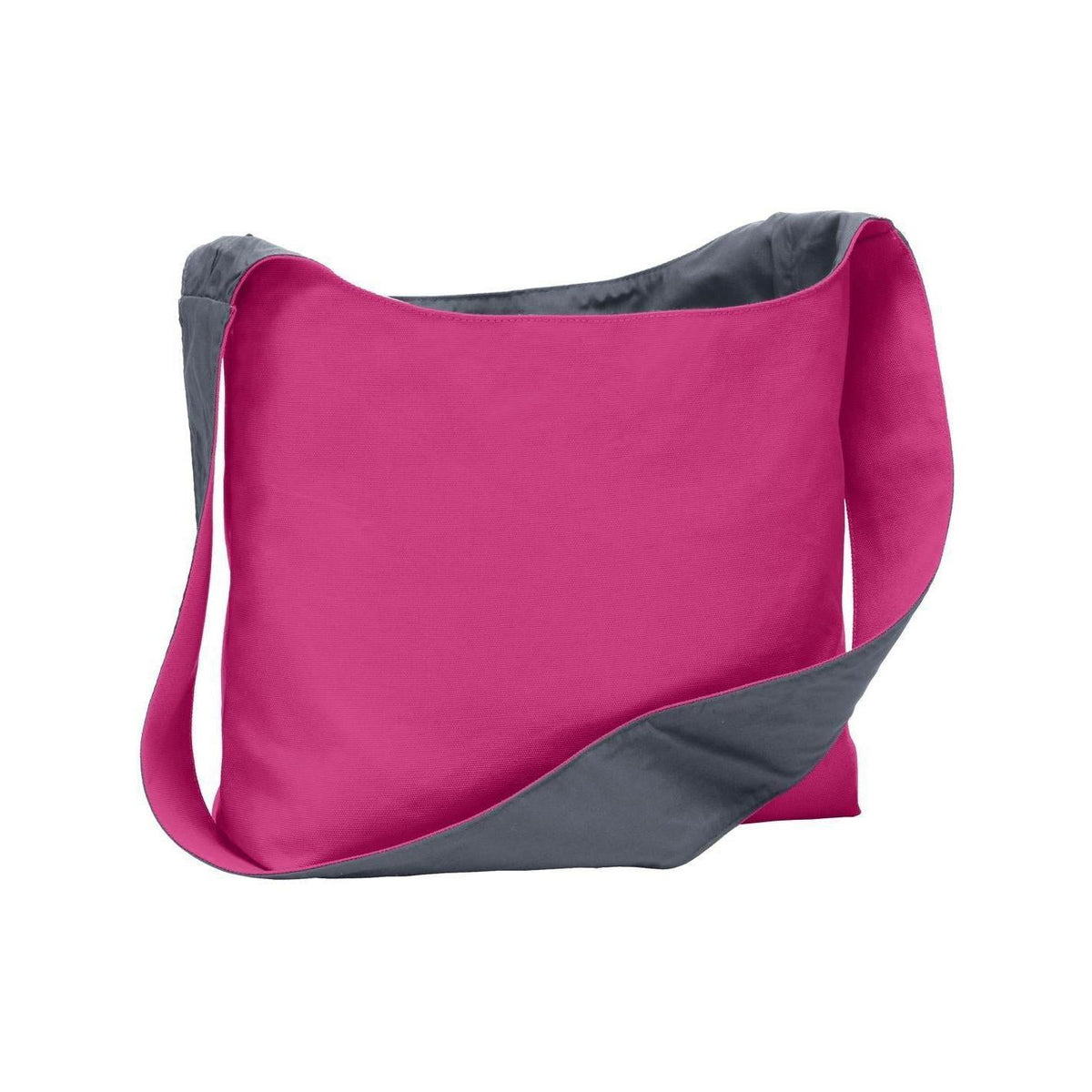 no-logo Port Authority Cotton Canvas Sling Bag-Bags-Port Authority-Tropical Pink/Charcoal-Thread Logic