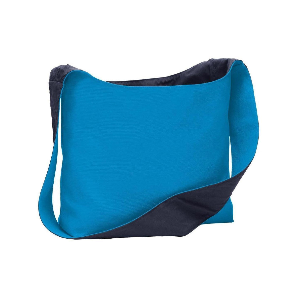no-logo Port Authority Cotton Canvas Sling Bag-Bags-Port Authority-Turquoise/Navy-Thread Logic