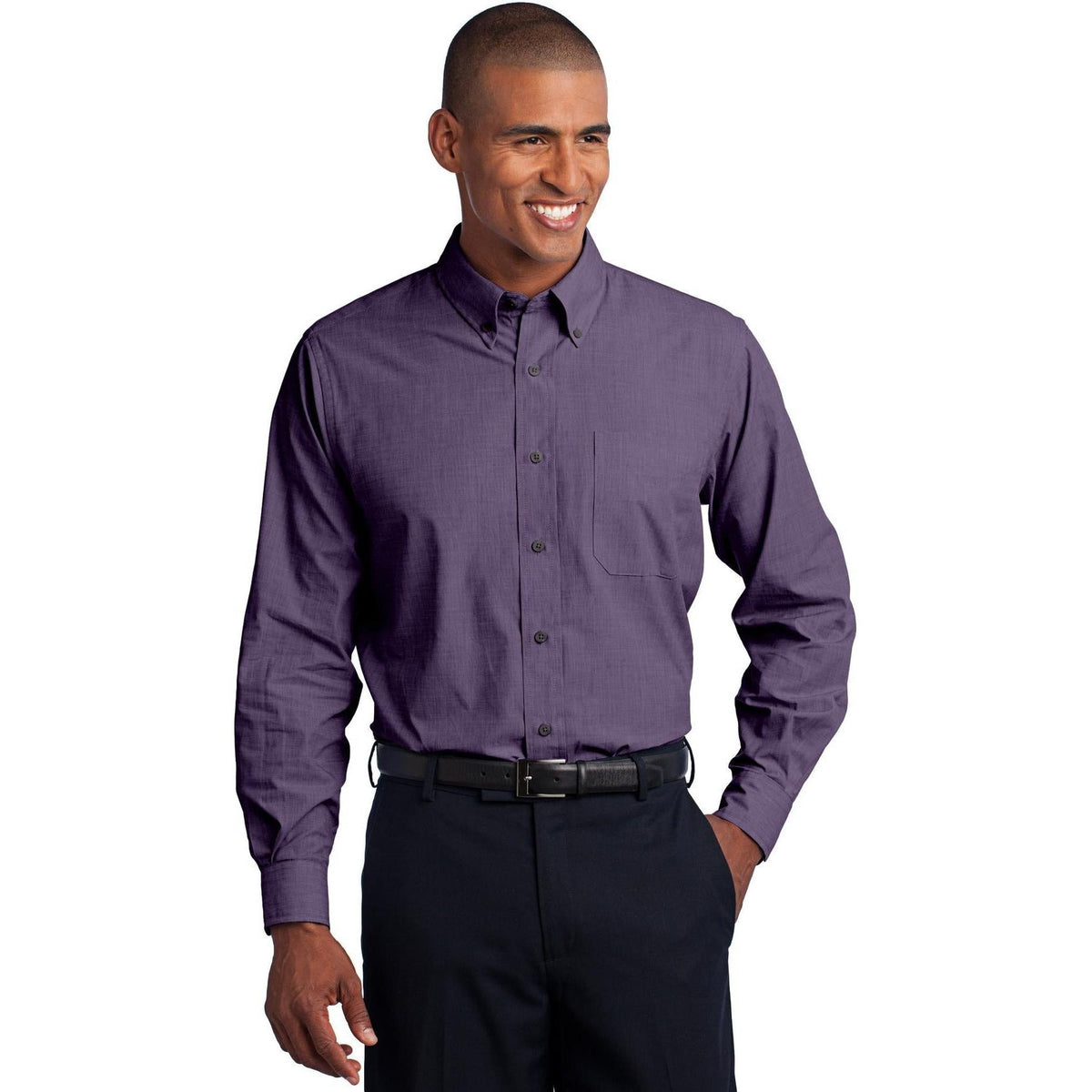 no-logo Port Authority Crosshatch Easy Care Shirt-Regular-Port Authority-Thread Logic