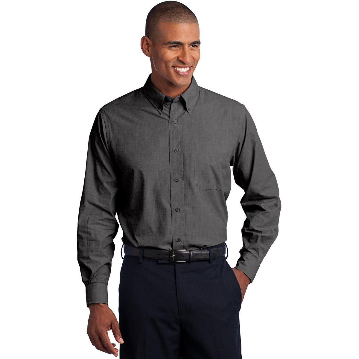 no-logo Port Authority Crosshatch Easy Care Shirt-Regular-Port Authority-Thread Logic