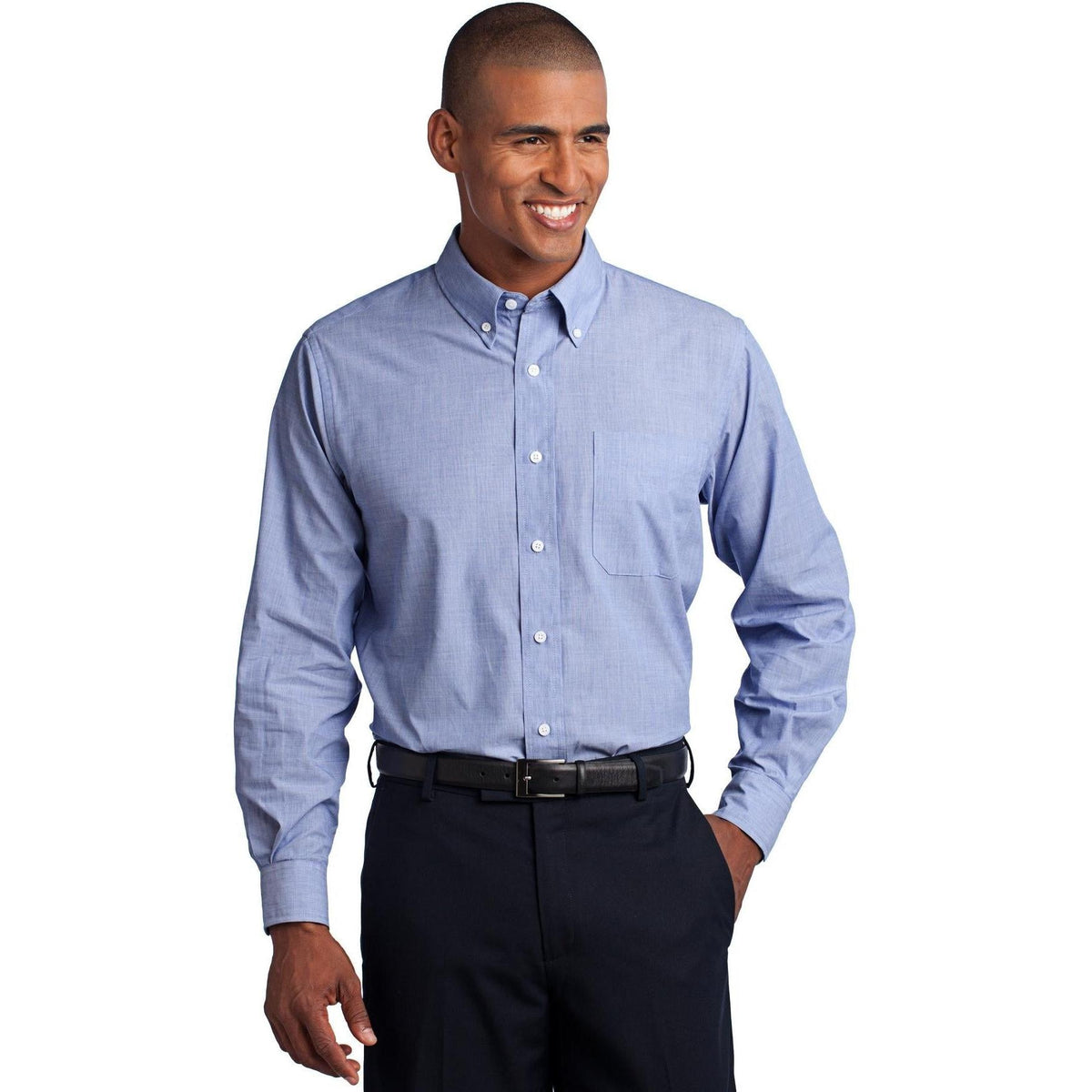 no-logo Port Authority Crosshatch Easy Care Shirt-Regular-Port Authority-Thread Logic